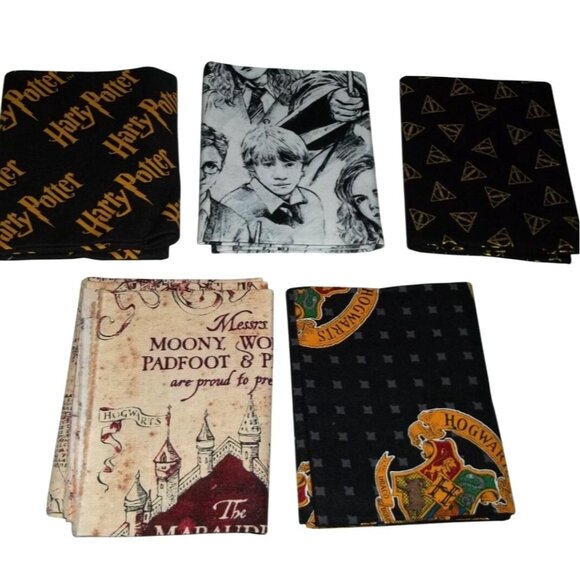 Stax Harry Potter Fat Quarter Fabric Set 5 Pieces 100% Cotton Hogwarts Quilt - Picture 5 of 5
